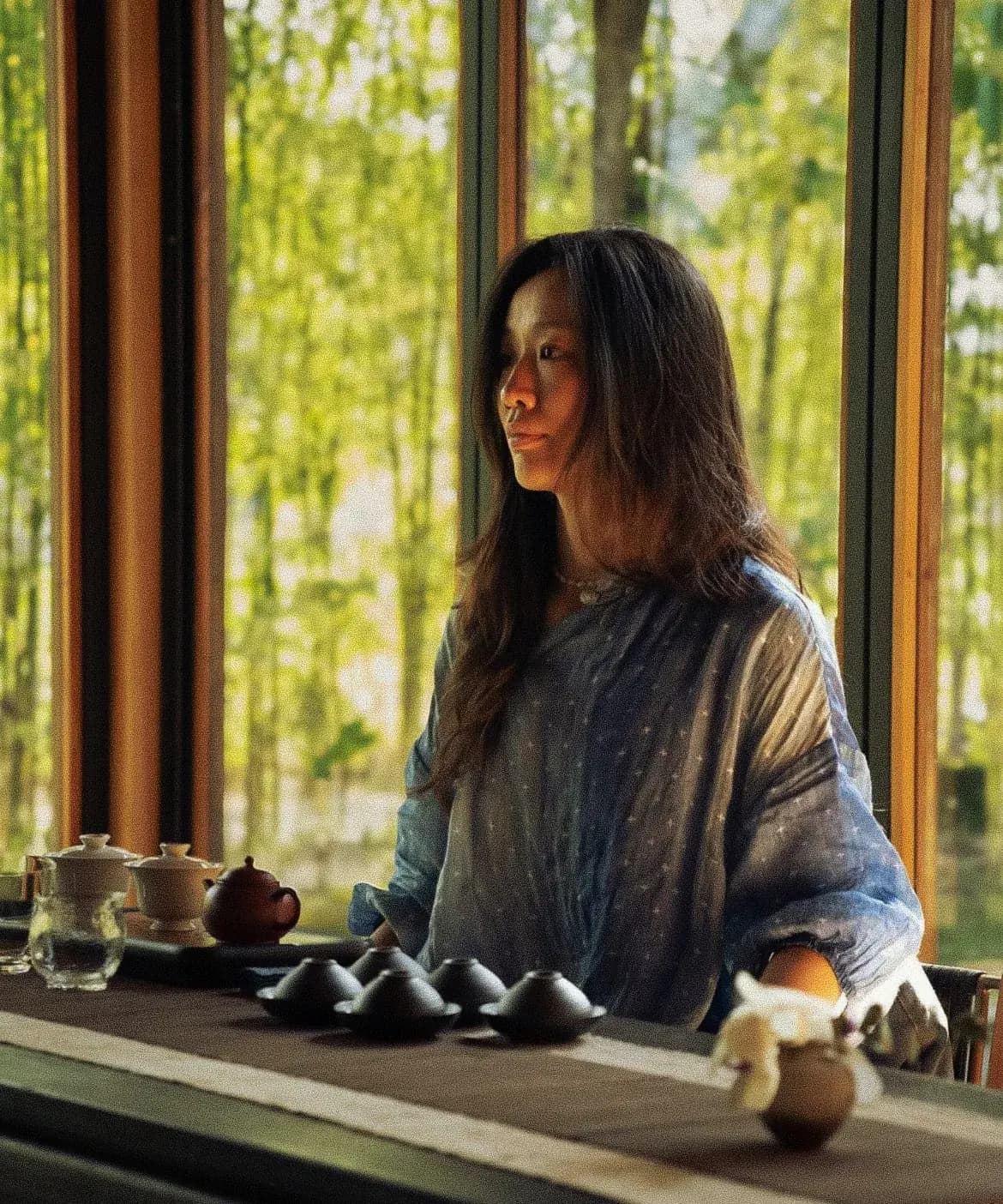 Faye preparing tea